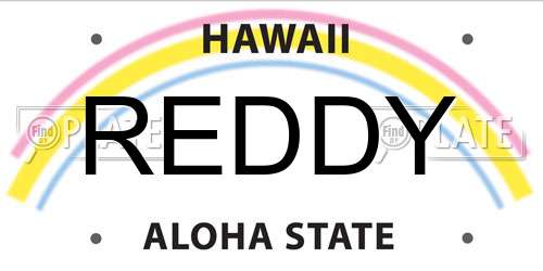 REDDY Hawaii License Plate