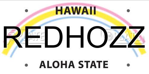 REDHOZZ Hawaii License Plate