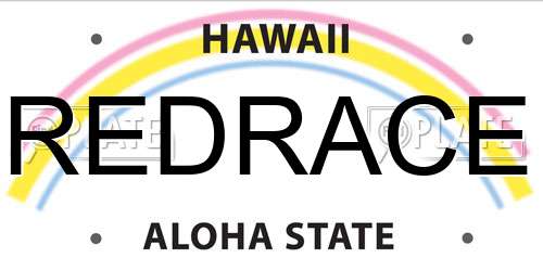 REDRACE Hawaii License Plate