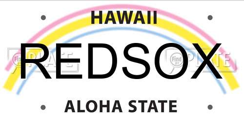 REDSOX Hawaii License Plate