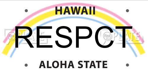 RESPCT Hawaii License Plate