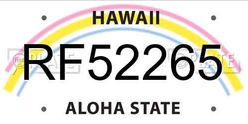 RF52265 Hawaii License Plate