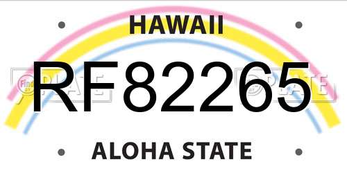 RF82265 Hawaii License Plate