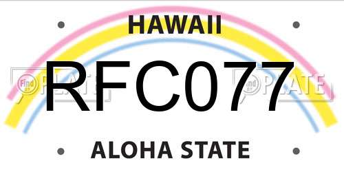 RFC077 Hawaii License Plate