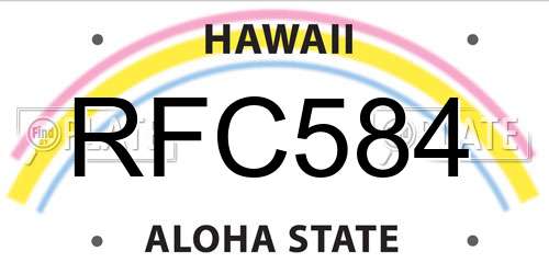 RFC584 Hawaii License Plate