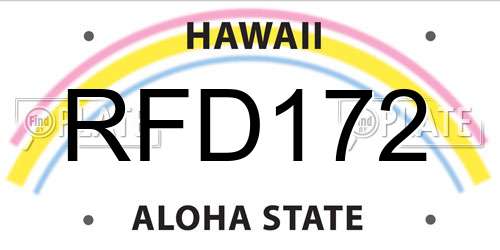 RFD172 Hawaii License Plate