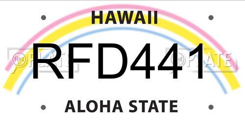 RFD441 Hawaii License Plate