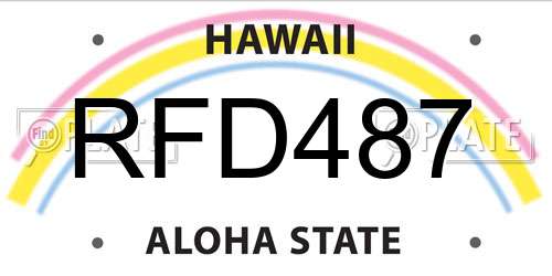 RFD487 Hawaii License Plate