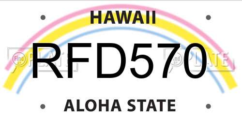 RFD570 Hawaii License Plate