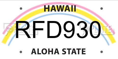 RFD930 Hawaii License Plate