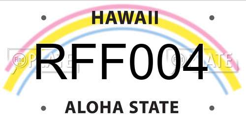 RFF004 Hawaii License Plate