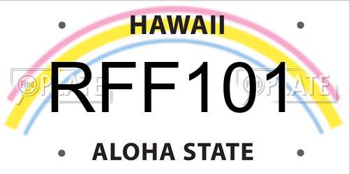 RFF101 Hawaii License Plate