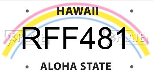 RFF481 Hawaii License Plate