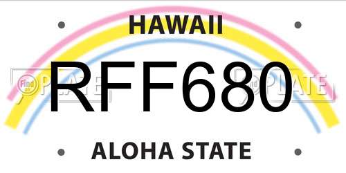 RFF680 Hawaii License Plate