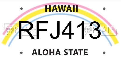 RFJ413 Hawaii License Plate