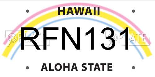 RFN131 Hawaii License Plate