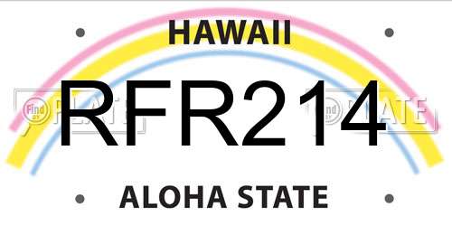 RFR214 Hawaii License Plate