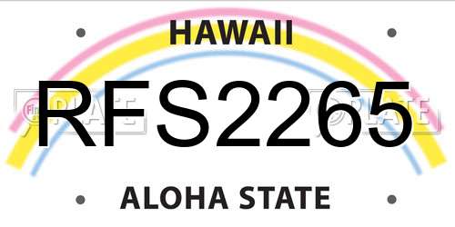 RFS2265 Hawaii License Plate