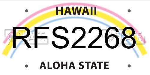 RFS2268 Hawaii License Plate