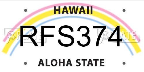 RFS374 Hawaii License Plate