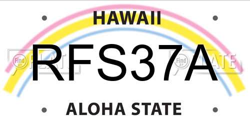RFS37A Hawaii License Plate