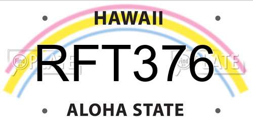 RFT376 Hawaii License Plate