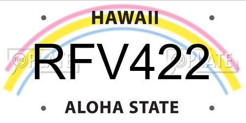RFV422 Hawaii License Plate