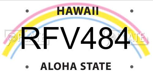 RFV484 Hawaii License Plate