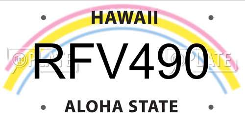 RFV490 Hawaii License Plate