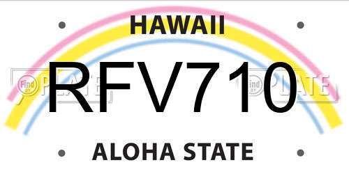 RFV710 Hawaii License Plate