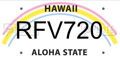 RFV720 Hawaii License Plate