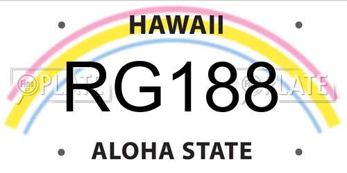 RG188 Hawaii License Plate