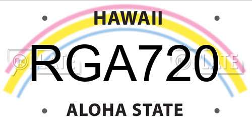 RGA720 Hawaii License Plate