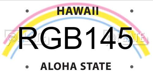 RGB145 Hawaii License Plate