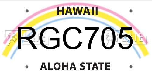 RGC705 Hawaii License Plate