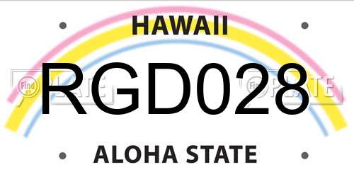 RGD028 Hawaii License Plate