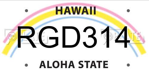 RGD314 Hawaii License Plate