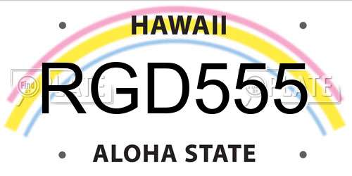 RGD555 Hawaii License Plate