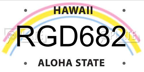 RGD682 Hawaii License Plate