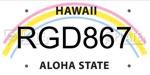 RGD867 Hawaii License Plate