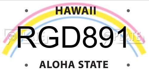 RGD891 Hawaii License Plate