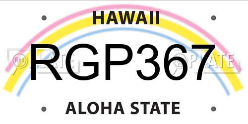 RGP367 Hawaii License Plate