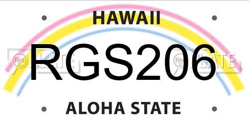 RGS206 Hawaii License Plate
