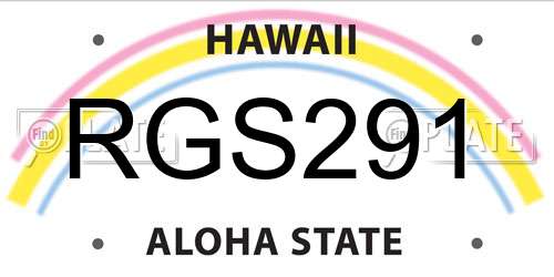 RGS291 Hawaii License Plate