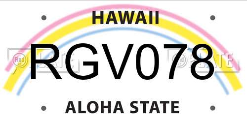 RGV078 Hawaii License Plate