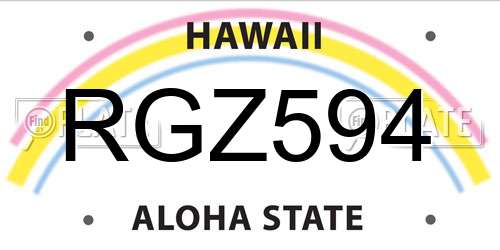 RGZ594 Hawaii License Plate