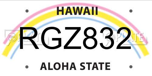 RGZ832 Hawaii License Plate