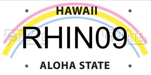 RHIN09 Hawaii License Plate