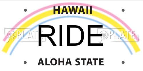 RIDE Hawaii License Plate