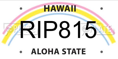 RIP815 Hawaii License Plate